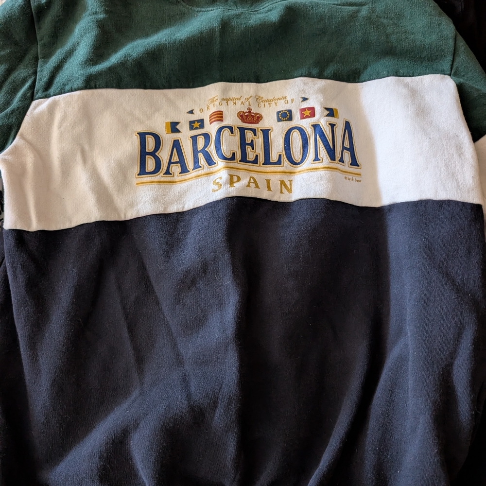 Barcelona Colorblock Sweater - Green, White, and Black